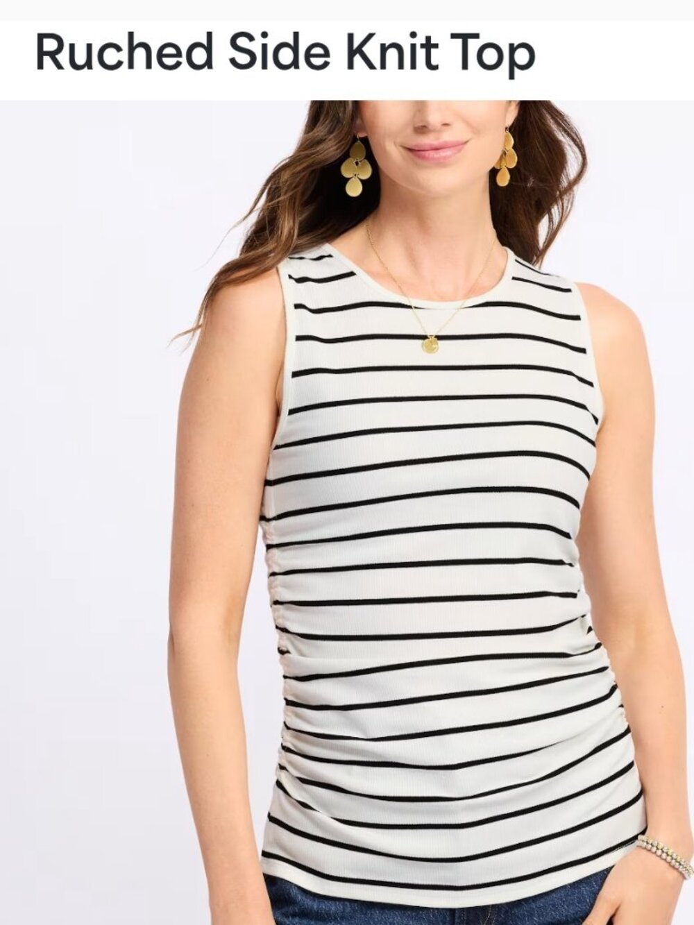 Ruched side knit top sz L